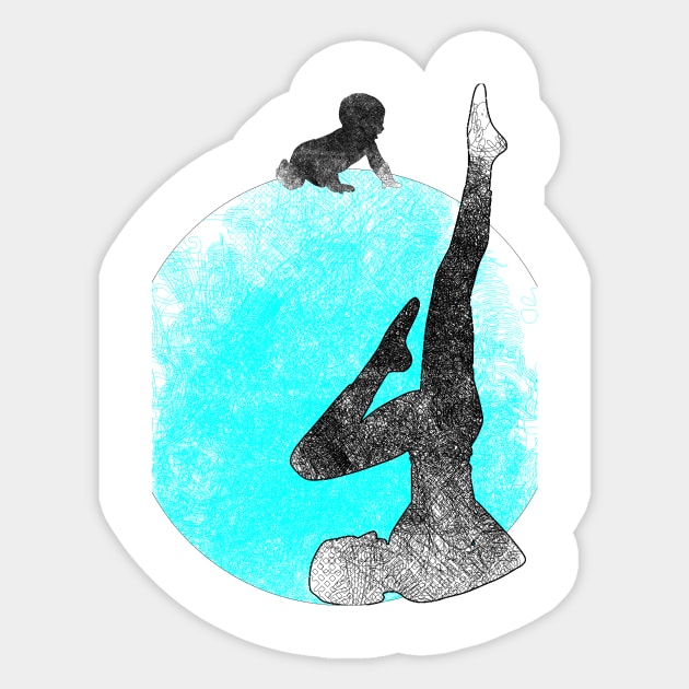 Mindful Father Son Yoga bonding Sticker by joyjeff